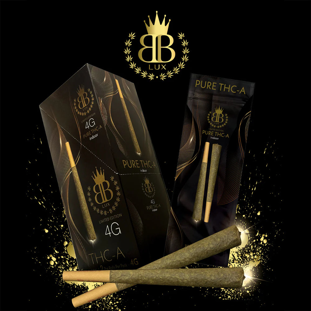LUX • 4 GRAMS INDOOR THC-A FLOWER PRE ROLLS - BOX of 5