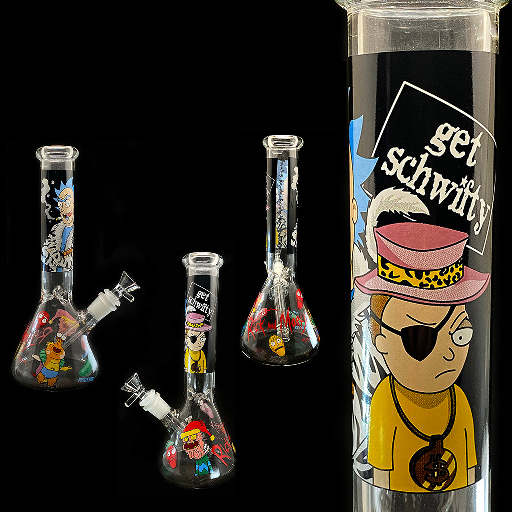 11" RICKY & MORTY GLASS BUBBLER BONG