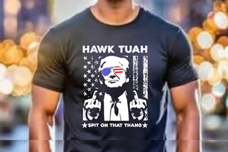 Trump Hawk Tuah Spit on That Thang T-Shirt - Black