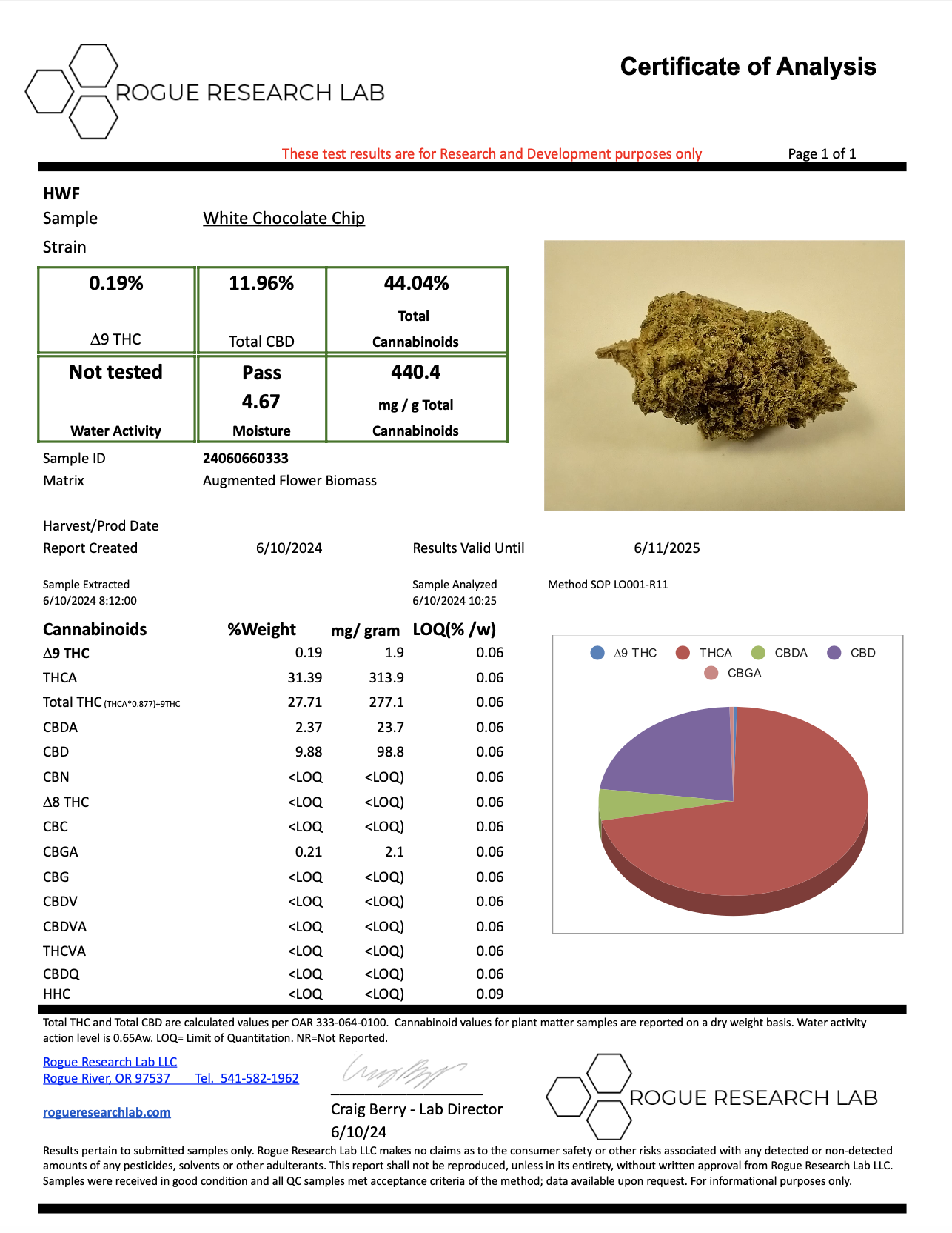 White Chocolate Chip - Hybrid - THCa Flower