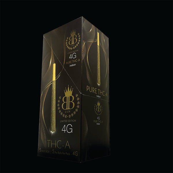 LUX • 4 GRAMS INDOOR THC-A  FLOWER PRE ROLLS - BOX of 5